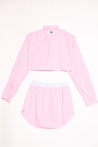 PINK STRIPE SKIRT SET