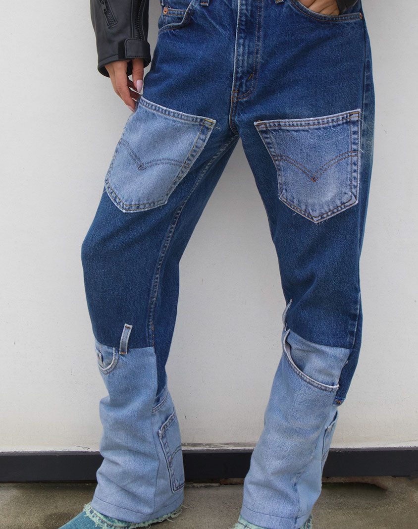 Custom Jean Designs Spiky Rework CUSTOM REWORKED JEANS – TANAKA VINTAGE