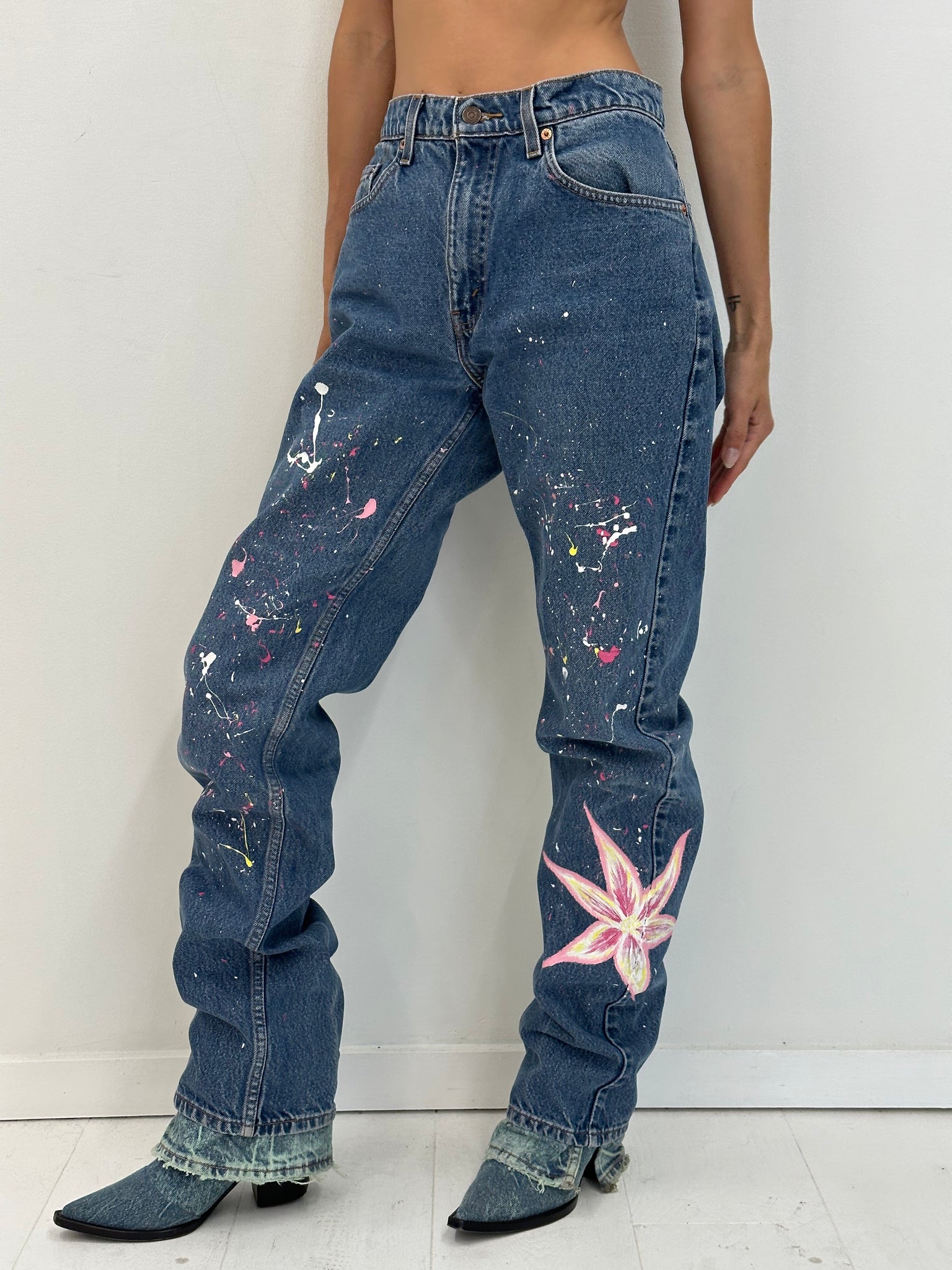 HAND PAINTED BLUE JEANS