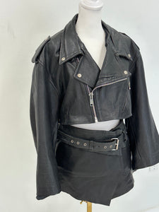 LEATHER BLACK BIKER SET