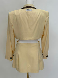 VINTAGE BEIGE BLAZER SKIRT SET