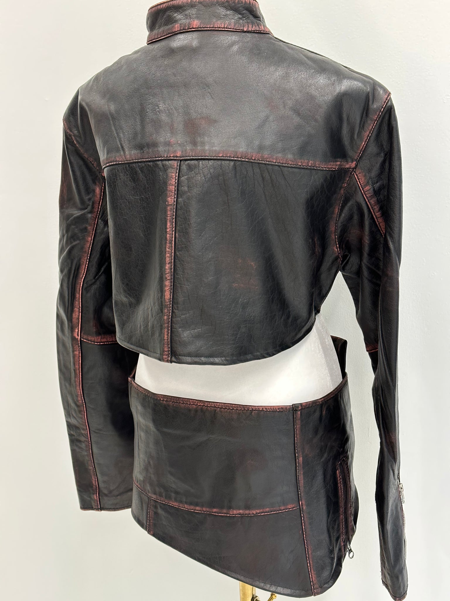 LEATHER BIKER JACKET SET